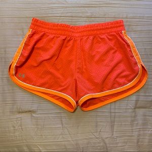 Neon💗🧡 Under Armour Women’s Running Shorts Size S/M